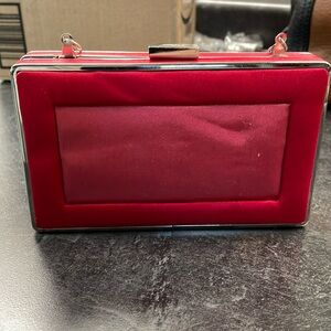 Elegant Red Clutch with Chain Strap